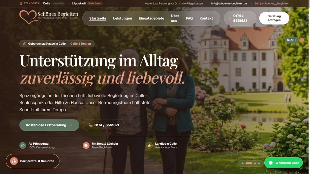 Website-Vorschau: Schönes Begleiten