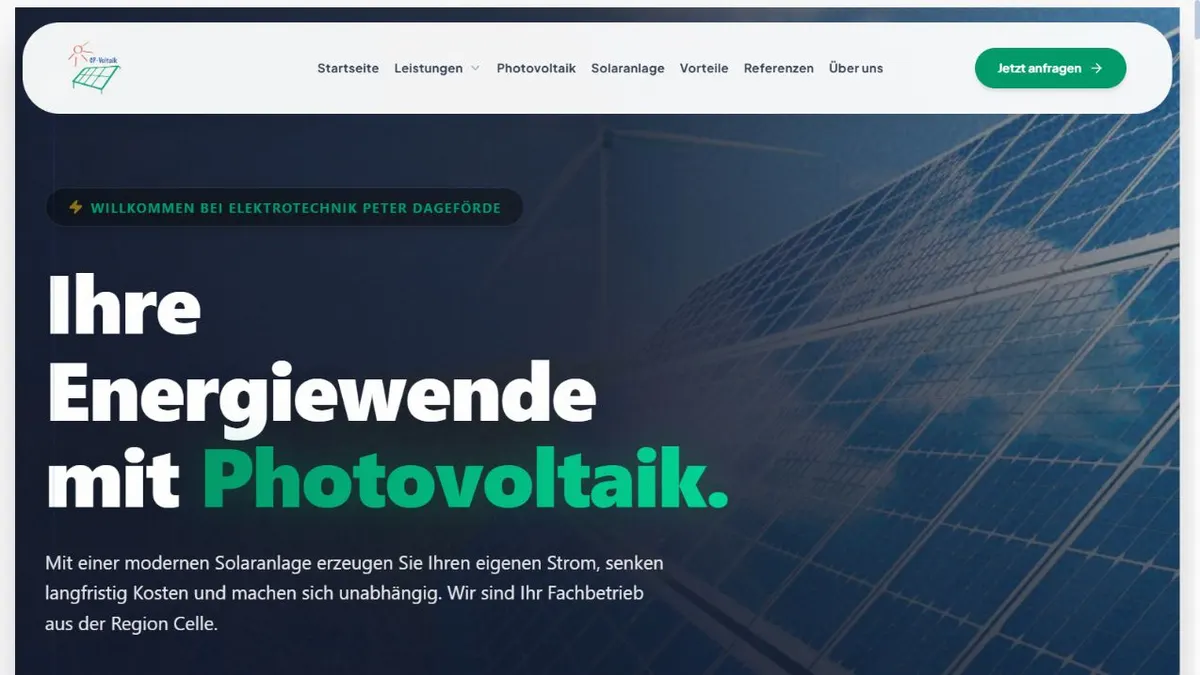 Website-Vorschau: Elektrotechnik Peter Dageförde